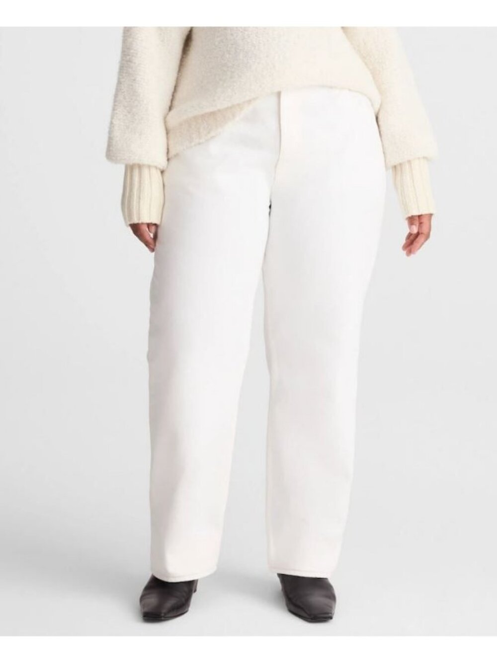 Alexa Chung for Madewell NY898 Plus Slim Boyfriend Jean Tile White Size 20W NWT